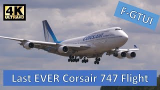 Last EVER Corsair International 747 Landing Paris Orly to Kemble Cotswold Airport [upl. by Sheela]