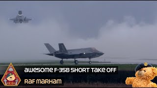 SPECTACULAR F35 SHORT TAKE OFF IN EMOTIONAL STORMY CONDITIONS • RAF F35B 207 OCU RAF MARHAM [upl. by Llennhoj615]