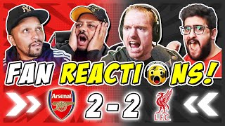 Arsenal amp Liverpool Fans CRAZY 😬 Reaction to Arsenal 22 Liverpool  Premier League Fan Reactions [upl. by Kunz]