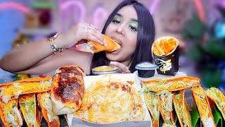 TACO BELL ASMR Crunchy Tacos Party Pack Steak Bacon Burrito Nacho Fries EATING SOUNDS [upl. by Acceb]