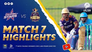 Match 07  Galle Gladiators vs Colombo Stars  LPL 2022 [upl. by Kristin]