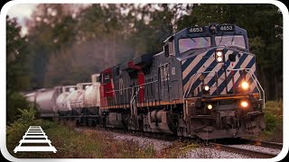 Chasing BC Rail through Northern Vermont w classic power in St Albans  Amtrak in Rouses Point [upl. by Marjorie]