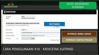 Excel Akuntansi Koperasi 10  Mencetak Kuitansi [upl. by Gimble965]