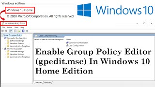 How to Download amp Install gpeditmsc Group Policy Editor for Windows 10Easy [upl. by Seuqcaj]