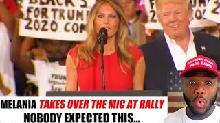 Melania takes over the mic at Trump rally NOBODY expected this [upl. by Adnawuj865]