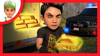 Véhicule enfant El ladrón roba oro Les voitures Dessin animé Camion POLICE Jeux de POLICE [upl. by Ocire]