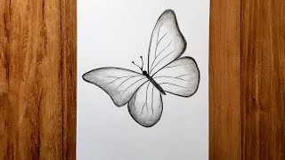 How to draw beautiful butterfly  Pencil sketch for beginners  Karabi arts academy [upl. by Rosana755]