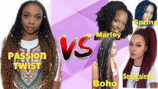 PASSION TWIST VS Spring Twist Senegalese Twist amp Bohemian BOHO Twist The Real Difference [upl. by Retsof]