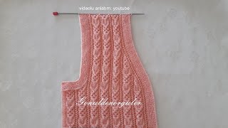 Yeleklerde Kol Ve Yaka Kesimi  Gönül Yolu Örgü Modeli Knitting Patterns  253 [upl. by Marieann]