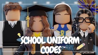 SCHOOL UNIFORM OUTFIT CODES  Roblox  🍎✏️🎓 [upl. by Nnyladnarb862]