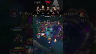 quotTES vs T1 Oners Epic Baron Stealquot leagueoflegends worlds2024 t1 shorts [upl. by Wight847]