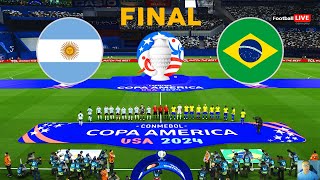 Argentina vs Brazil  Final Copa America 2024 USA  Full Match All Goasl  Realistic PES Gameplay [upl. by Strader]