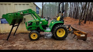 John Deere 3025E tractor review [upl. by Htinek]