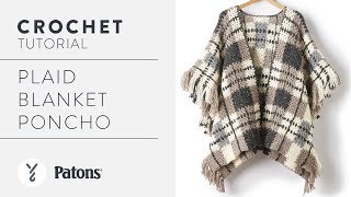 Crochet a Poncho Plaid Blanket [upl. by Vrablik]