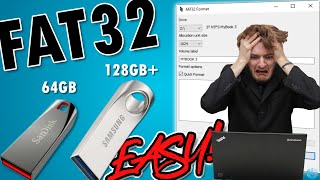 How To Format a 64GB 128GB or LARGER USB Flash Drive to FAT32  EASY [upl. by Plate]