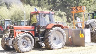 1985 Case IH 1455 XL Tractor Pulling a DeutzFahr 8280 TTV Warrior Tractor in Waimumu [upl. by Denys]