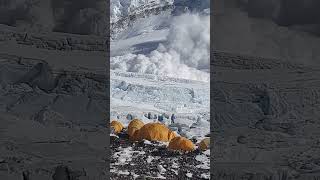 Everest Avalanche Almost Crashes Into Climbers Camp [upl. by Desberg480]