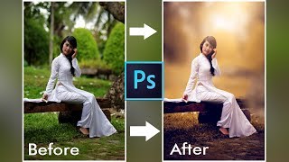 Photoshop Tutorial  How to Edit Outdoor Portrait And Blur Background in Photoshop [upl. by Ronacin]