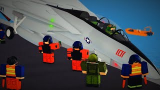 Fighter Jet OVERRUNS Aircraft Carrier Runway  PTFS Roleplay Roblox [upl. by February]