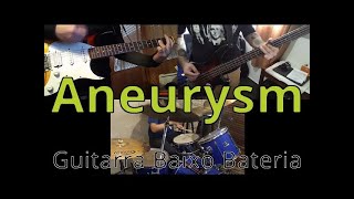 N334 Aneurysm – Nirvana – Guitarra Baixo Bateria Cover  How to play – Guitar Bass Drums [upl. by Wilhelm596]