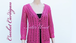 Crochet cardigan jacket with sleeves [upl. by Ranip]