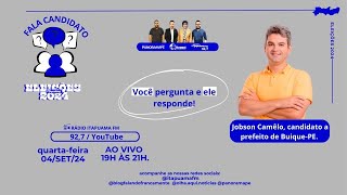 Fala Candidato Joobson Camêlo  AO VIVO  04092024 [upl. by Ahsilra]