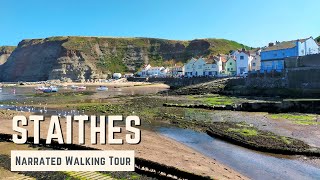 STAITHES  4K Narrated Walking Tour  Lets Walk 2021 [upl. by Pelagi]