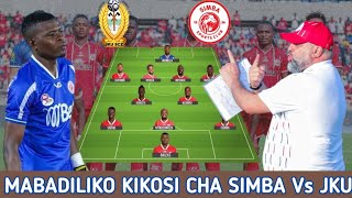 Kocha BENCHIKHA Ametangaza Mabadiliko Ya Kikosi Cha Simba Leo Dhidi ya JKU SC Simba Vs JKU [upl. by Okorih]