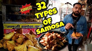 OMG 32 Types of Samosa  RamJi Samose Wala  Laxmi Nagar  Ritesh Sharma Vlogs  Royal Rider [upl. by Atirihs]