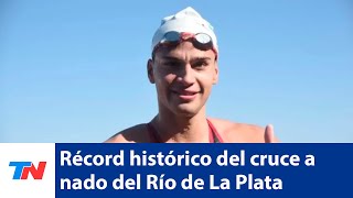 Récord histórico del cruce a nado del Río de La Plata a cargo de Matías Díaz Hernández [upl. by Akemahs178]