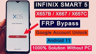 Infinix smart 5 Frp bypasswithout PC new solution 2024X657BX667X657C google account unlock [upl. by Akiehs]