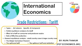 Trade restrictions  Tariff  International Economics [upl. by Alvinia]