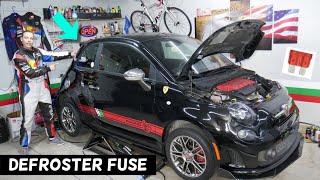 FIAT 500 REAR WINDOW DEFROSTER FUSE LOCATION REPLACEMENT DEFROSTER DEFOGGER NOT WORKING [upl. by Dahij]