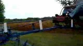 John Ivers rides The Blue Flash his homemade backyard roller coaster [upl. by Erdied]