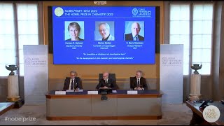 Announcement of the 2022 Nobel Prize in Chemistry [upl. by Notsek]