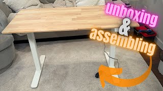 Unboxing amp Assembling the INNOVAR Solid Wood Electric Standing Desk [upl. by Nilesoy]