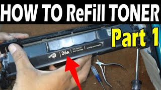 How to refill HP 26a toner cartridge  HP LaserJet pro m402dn  HP LaserJet Pro MFP M426fdn Part 1 [upl. by Ellehsar]