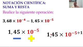 Notación científica  Suma y Resta  Ejemplo 3 [upl. by Emmalyn]