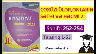 Prizmanın səthinin sahəsiPrizmanın müstəvi kəsikləriRiyaziyyat test toplusu 2023 2ci hissə [upl. by Arlene]