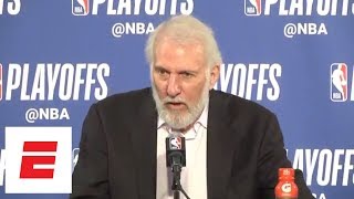 FULL Vintage Gregg Popovich news conference after Game 1 loss to Warriors  ESPN [upl. by Kotta86]