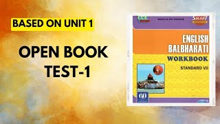 Std 7EnglishBased on unit 1Open book test1English Balbharati Workbook Question Answers [upl. by Noman]