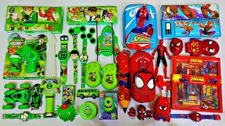 Ultimate BEN10 vs SPIDERMAN Toys Collection😍Bubble Gun CAR Sword Geometry box Watch Spinner [upl. by Aivan481]