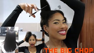 THE BIG CHOP from relaxed to natural hair journey 4B4C hairlittle rant [upl. by Trace]