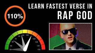 Learn Eminems Fastest Verse In Rap God Slowed Down  Scrolling Lyrics [upl. by Ardnoik]