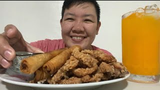 Calamares plus Lumpiang ShanghaiMukbang [upl. by Alveta568]