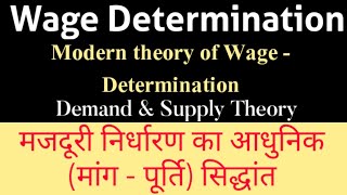 WagedeterminationModernTheory मजदूरी निर्धारण का मांगपूर्ति आधुनिक सिद्धांत [upl. by Platt]