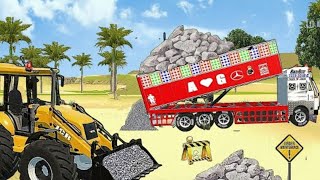 Open truck loading rocks near hillwith jcb  jcb truck gamingvideostractor [upl. by Yunick]