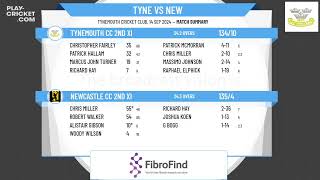 Tynemouth CC 2nd XI v Newcastle CC 2nd XI [upl. by Fondea]