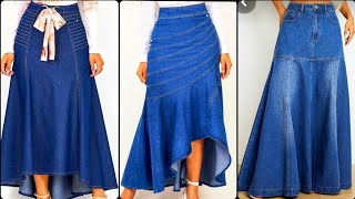 New Trend Long Denim Skirt Outfits How to Wear MaxiMidi Denim Skirt and Inspiration Ideas [upl. by Scott840]