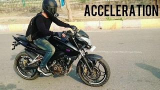 Pulsar NS200 Acceleration  0 to 100  Top Speed [upl. by Ndnarb]